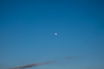 Crescent Moon Twilight Sky over Nerja Coast