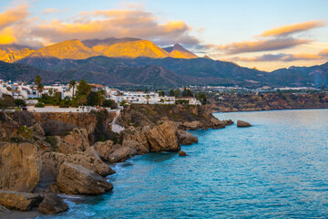 Nerja White Village Cliffside Seascape