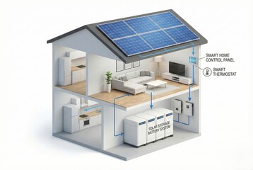 Smart Home with Solar Energy Storage and Smart Control Panel