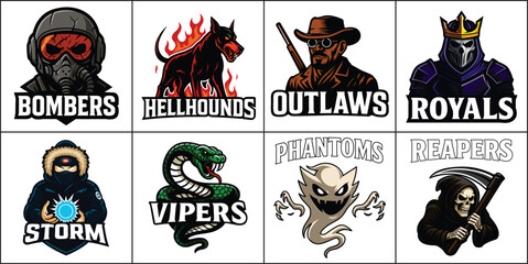 Fototapeta premium Gaming Stickers Team Logos Agressive Animals.eps