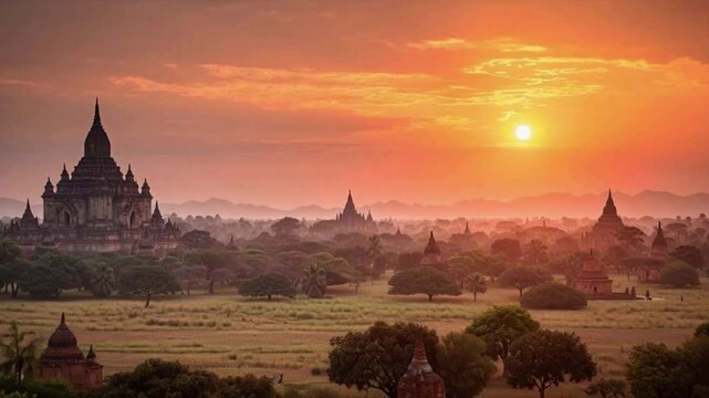 sunset in the mountains