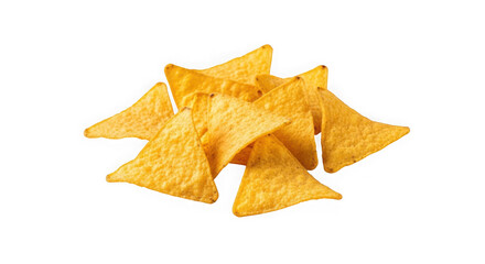 Fototapeta premium A pile of crispy potato chips isolated on transparent background