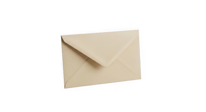 Beige envelope isolated on transparent background
