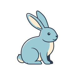 Obraz premium Cute Blue Cartoon Rabbit Vector Illustration