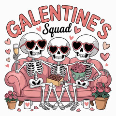 valaentine squad love skull and three love boy and woman