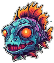 zombie fish character cartoon