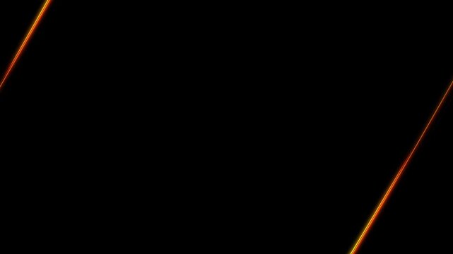 Abstract Glowing Lines Moving Diagonally on Black Background