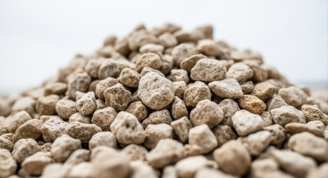 Pile of Lightweight Expanded Clay Aggregate (LECA) for Hydroponics and Construction, Macro View