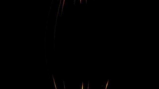 Abstract Glowing Neon Lines Rotating on Black Background