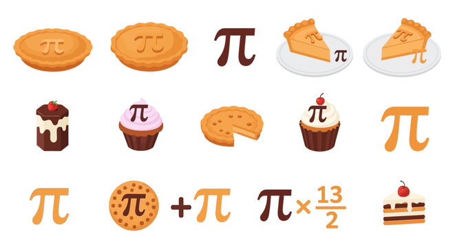 Pi Symbol and Desserts with Pie.
