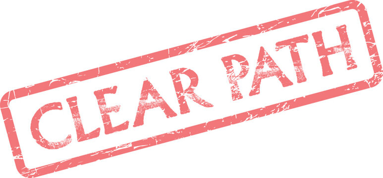 Distressed Red Rubber Stamp Showing the Affirmative Words Clear Path Ahead