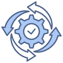 execution blue icon