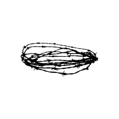 Abstract Scribble Circle Line Illustration, wire spike
