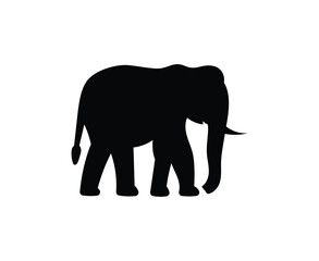 Obraz premium Elephant silhouette vector illustration isolated on white background walking in nature