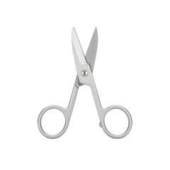 Silver Scissors on Black Background