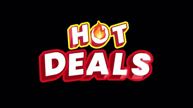 Eid Hot Deals Promotional Cartoon Text Animation Transparent