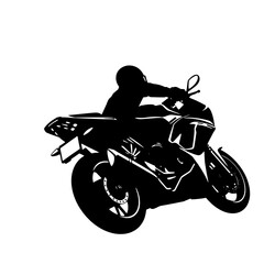 Fototapeta premium Motorcycle Turn Silhouette