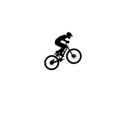 Obraz premium Mountain Bike Ramp Jump Silhouette