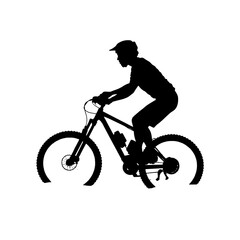 Obraz premium Mountain Bike Silhouette Front View