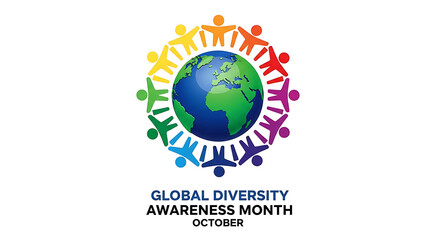 Fototapeta premium global diversity awareness month diverse people unite around the globe symbolizing unity inclusion and community.