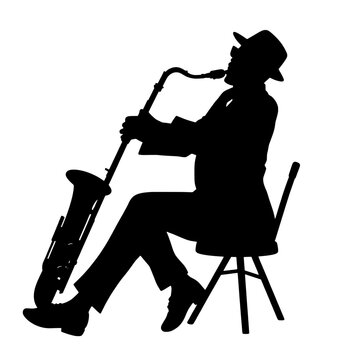 Smooth Jazz Saxophonist Silhouette