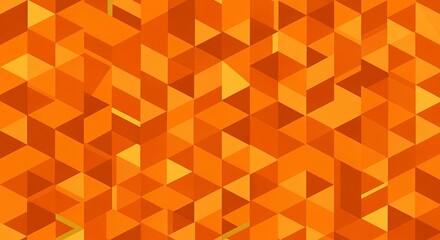 Obraz premium Vibrant Orange Geometric Pattern with Triangles and Cubes