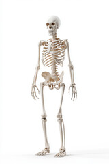 The human skeleton on a white background