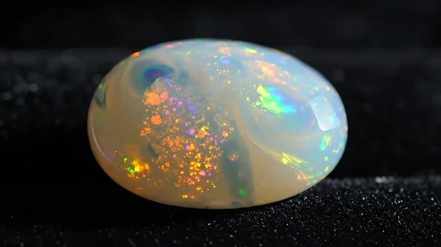 Luminous White Opal Gemstone Macro