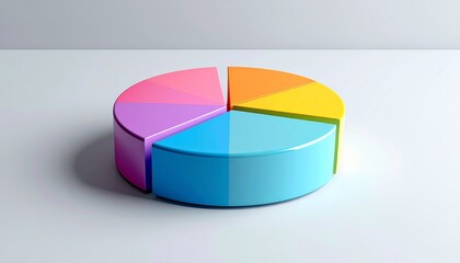 Obraz premium Colorful pie chart representing data analysis and business growth