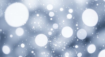 Blurred Light Bokeh Effect Against Gray Sky Background