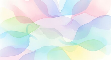 Colorful Transparent Leaves on Pastel Background