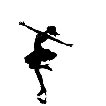 Ice Skater Biellmann Spin Silhouette