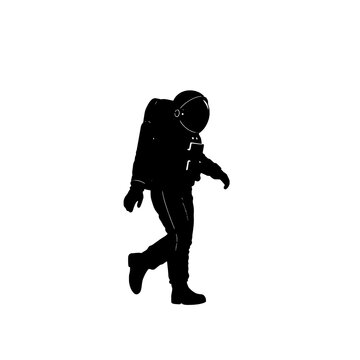 Abstract Astronaut Moonwalking Silhouette