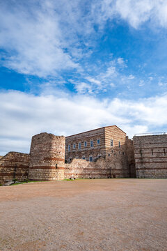 The Tekfur Palace Museum in Istanbul, Turkey. Tekfur Palace, or Palace of Porphyrogenitus, is the best preserved Byzantine palaces surviving in Istanbul.