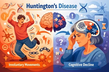 Huntington's Disease Showing Involuntary Movement and Cognitive Decline 