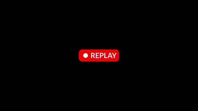 Replay text button animation for video camera and camcorder recordings ,Vertical VHS Replay Overlay with Alpha channel for video editing, cinematic overlays. replay icon motion graphic animation.