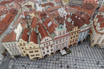 Elevated view of Old Town Square in Prague