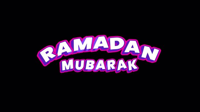Ramadan Mubarak Promotional Cartoon Text Animation Transparent
