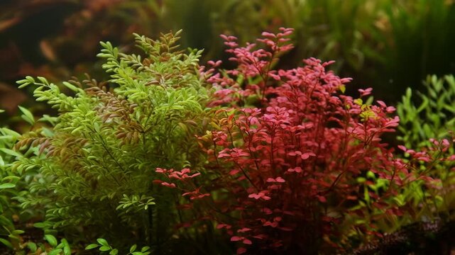 Lush underwater garden featuring rotala wallichii and ludwigia arcuata for tranquil aquatic scapes