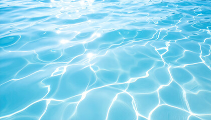 Fototapeta premium Light Blue Water with Ripples and Waves, Abstract Aqua Background Texture