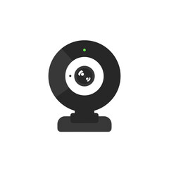 Webcam in simple black design with green indicator light  