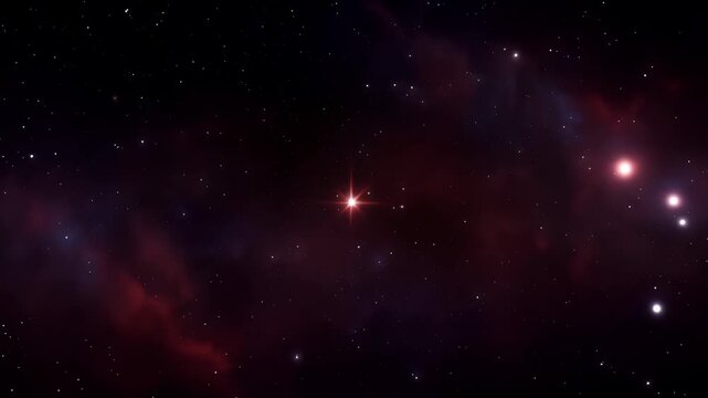 Majestic nebula and starfield motion background in deep space exploration