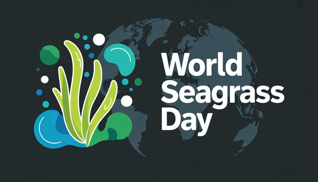 Underwater algae, sea grass on the ocean