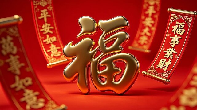 Golden Chinese New Year decoration
