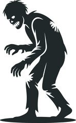 Creepy Undead Monster Icon &ndash; Halloween Zombie Character Silhouette