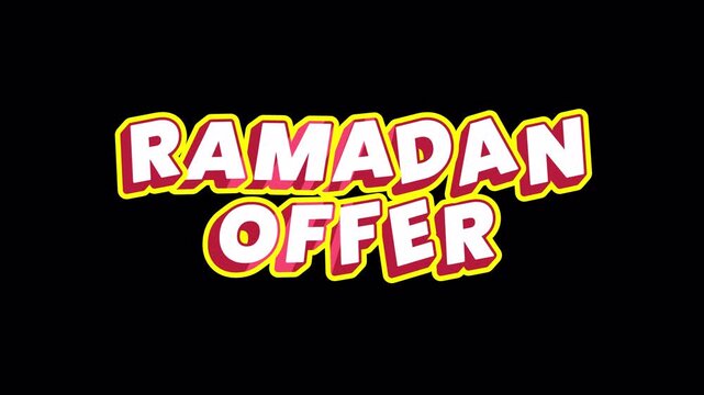 Ramadan Offer Promotional Cartoon Text Animation Transparent