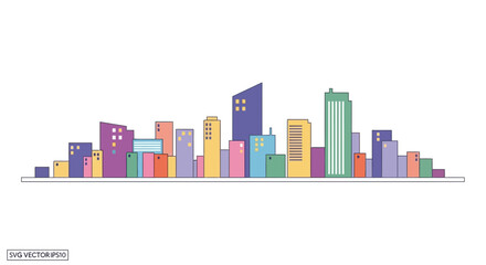 Obraz premium Colorful Abstract Cityscape Skyline Vector Illustration