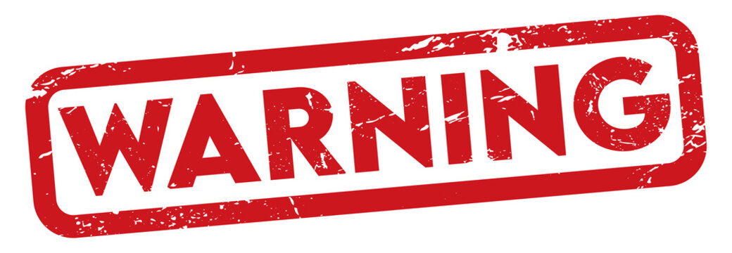 red warning square grungy vintage stamp isolated. PNG