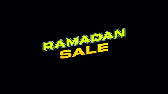 Ramadan Sale Promotional Cartoon Text Animation Transparent