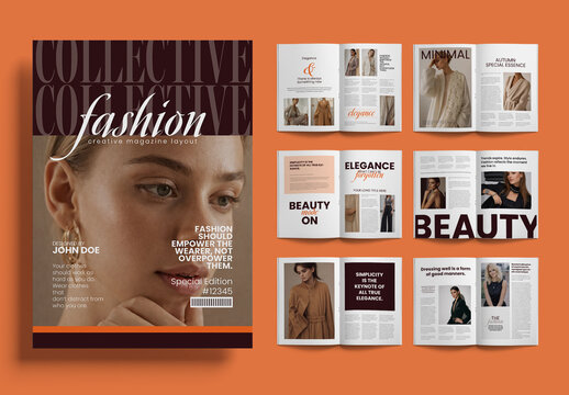 Elegant Fashion Magazine Layout With Autumn Editorial Design